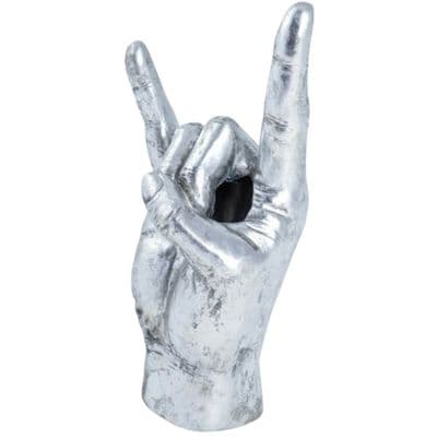 Antique Silver Hand Rock On Ornamental Vase Figure