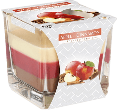 Apple & Cinnamon Rainbow Square Glass Jar Candle