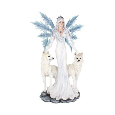 Aura Ice Fairy With Winter Wolf Companions -  36cm