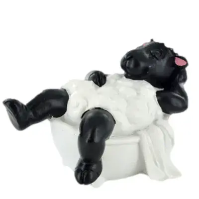 Cheeky Comical Sheep Taking A Bath Ornament