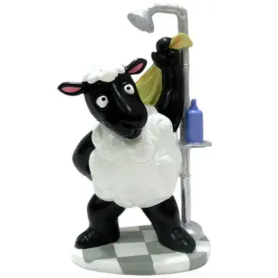 Cheeky Comical Sheep Taking A Shower Ornament