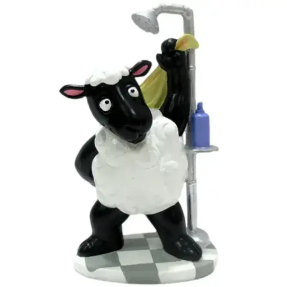 Funny Sheep Having A Shower Figure | Crazy Sheep Ornaments