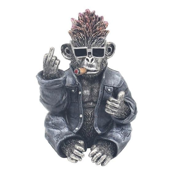 Cheeky Gorilla Flipping The bird Up Yours Middle Finger Rude Ornament | Leonardo Colection