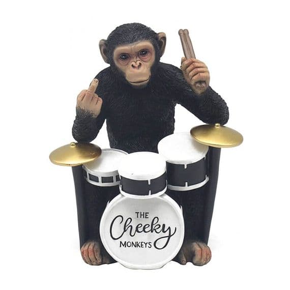 Cheeky Monkey Drummer Up Yours Middle Finger Ornament | Leonardo Colection