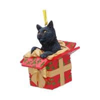 Christmas Present Cat Hanging Ornament