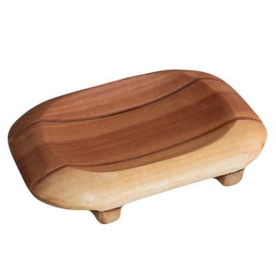 Classic Mahogany Oval In Rectangle Soap Dish