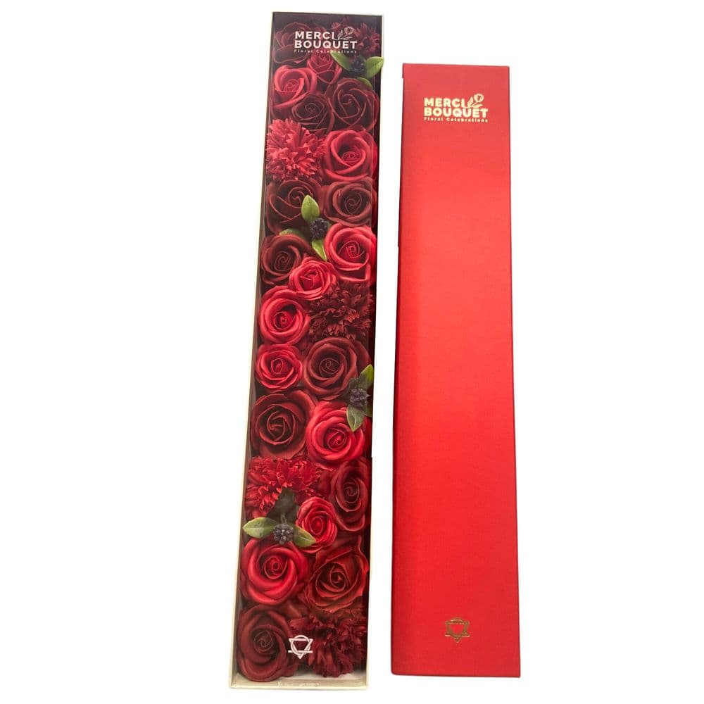 Classic Red Roses Soap Flowers Extra Long Gift Box Soap Flower Shop
