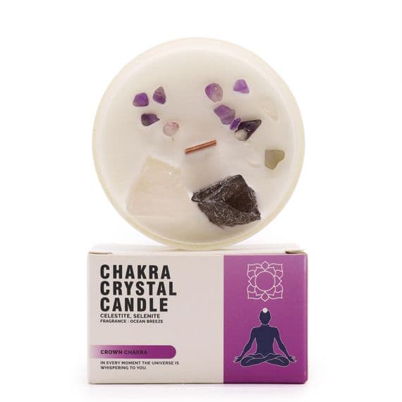 Crown Chakra Inner Balance Crystal Gemstone Candle | Aromatherapy Candle Shops InRamsgate Kent UK