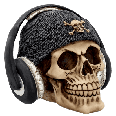 Dead Beat Beanie And Headphones Skull