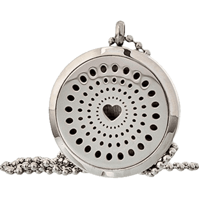 Diamond Heart Aromatherapy Jewellery Necklace - 30mm