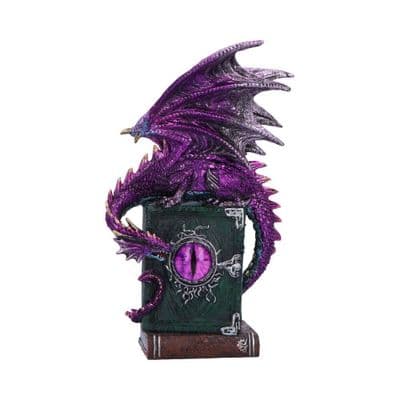 Dragons Fable Purple Dragon On Book Figurine