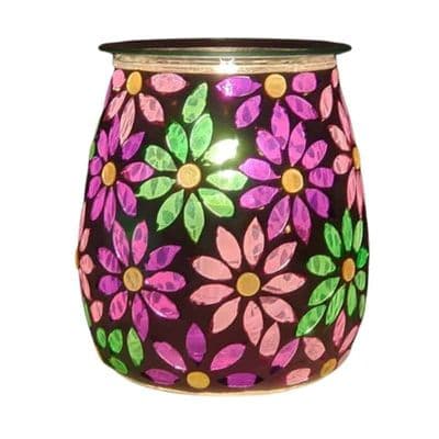 Electric Wax Melt Burner - Pretty Petals Mosaic Glass