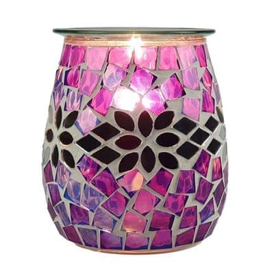 Electric Wax Melt Burner - Purple Mosaic Glass