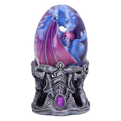 Elemental Dragonling Blue Water Dragon In Clear Egg Figurine