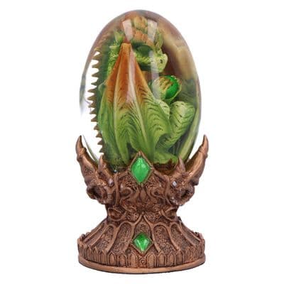 Elemental Dragonling Green Earth Dragon In Clear Egg Figurine