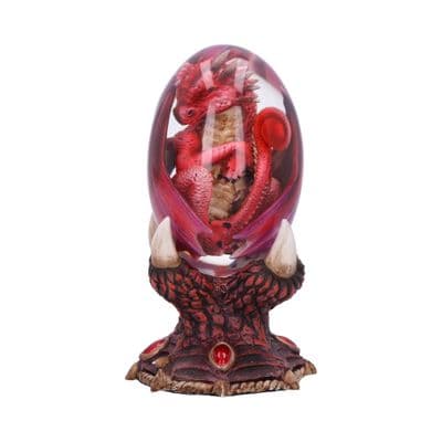 Elemental Dragonling Red Fire Dragon In Clear Egg Figurine