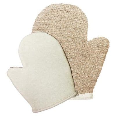 Exfoliating Brown Mix Snug Jute Mitt