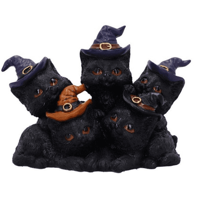 Familiar Friends Witches Black Cats Figurine