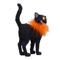 Furdinand Black Cat With Feather Boa Figurine | Nemesis Now Deal Kent