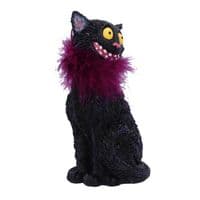 Furgus Black Cat With Feather Boa Figurine | Nemesis Now Deal Kent