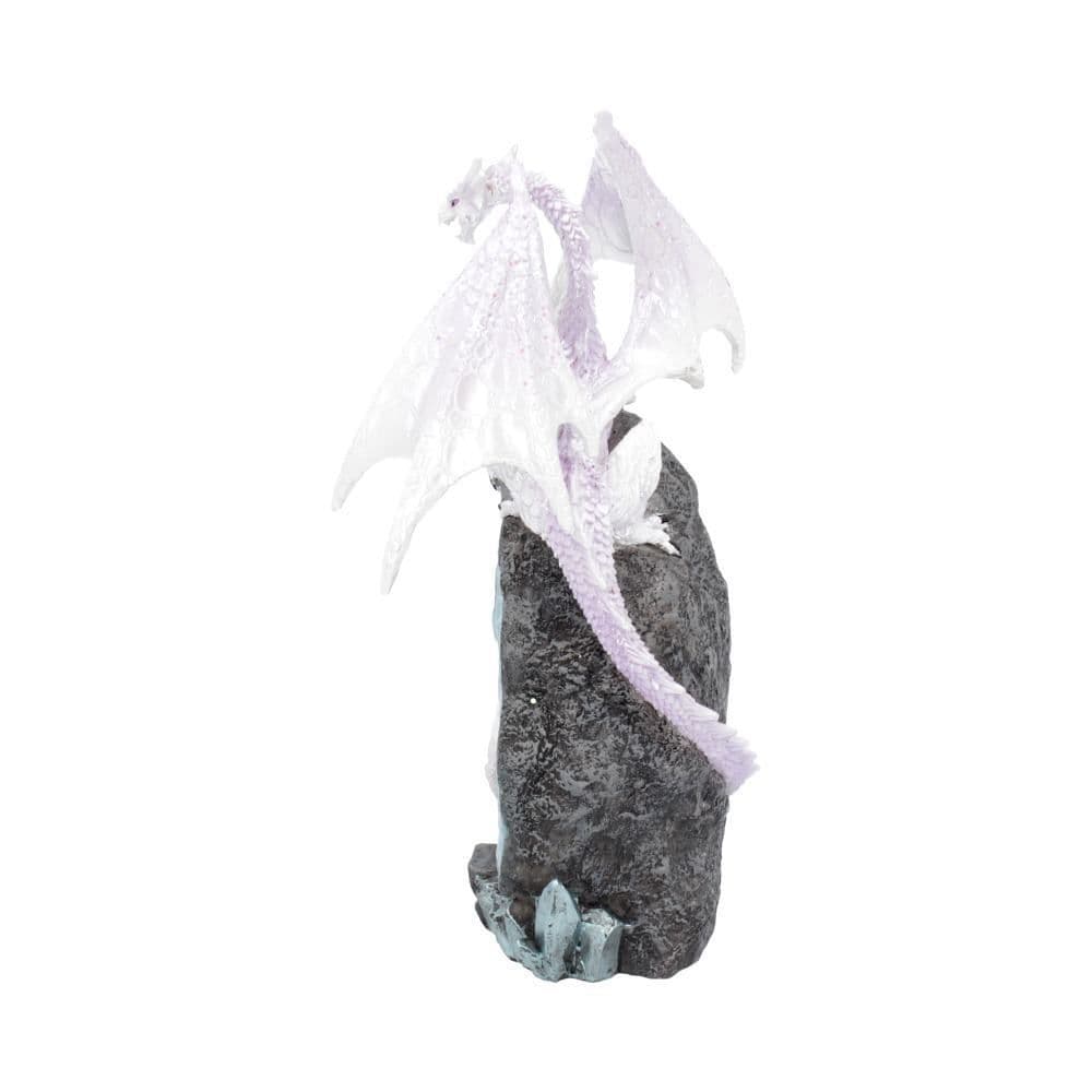 Cobalt Custodian Fantasy Blue Dragon Sitting on a Geode 23cm
