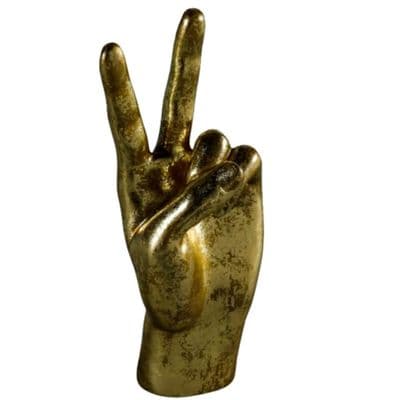 Gold Hand Peace Sign Ornament