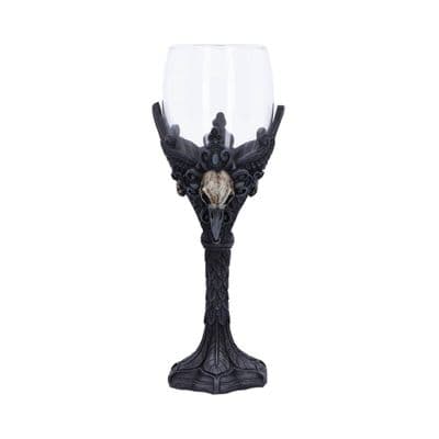 Gothic Raven Nevermore Never Again Wine Goblet