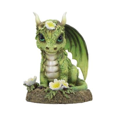 Green Fressia Flower Dragon Figurine