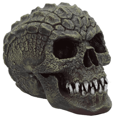 Green Scaled Reptillian Skull