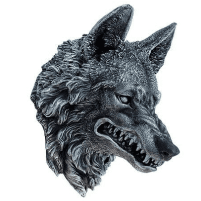 Grey Snarling Wolf Wall Plaque