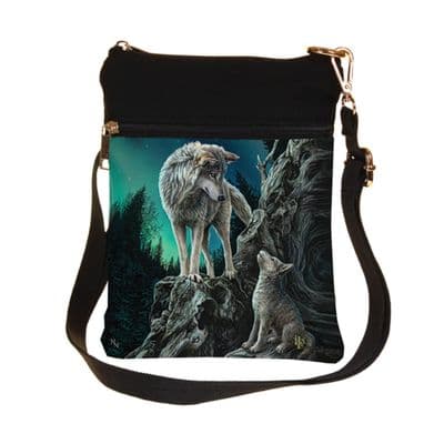 Guidance Shoulder Wolf And Pup Messenger Shoulder Bag