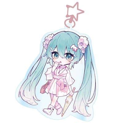Hatsune Miku Acrylic Keychain Kawaii Summer Time