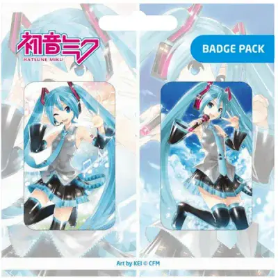 Hatsune Miku Anime Pin Badges 2 Pack Set A