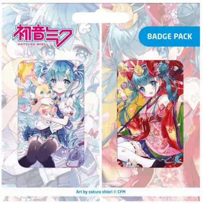 Hatsune Miku Anime Pin Badges 2 Pack Set B