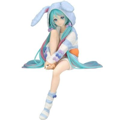 Hatsune Miku Rabbit Ear Hood Pajama Blue Colour Noodle Stopper Anime Figure
