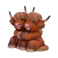 Scotish Highland Rustic Cow Hug Ornament | Nemesis Now