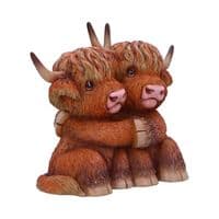 Scotish Highland Rustic Cow Hug Ornament | Nemesis Now