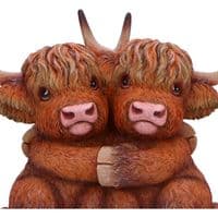 Scotish Highland Rustic Cow Hug Ornament | Nemesis Now