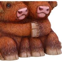 Scotish Highland Rustic Cow Hug Ornament | Nemesis Now