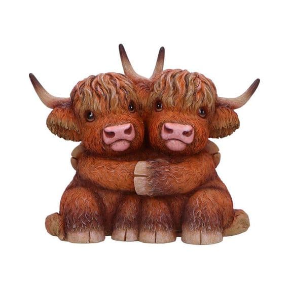 Scotish Highland Rustic Cow Hug Ornament | Nemesis Now