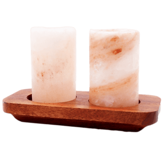 Himalayan Salt Tequila Shot Glasses & Wood Serving Tray | Bonnebombe