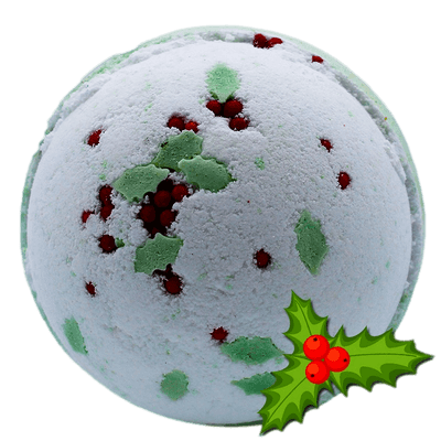 Holly Berries & Mistletoe Large Bath Bomb with Shea Butter