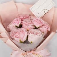 Large Pink Roses Bouquet With Love Is Eternal Gift Card | Soap Roses Deal