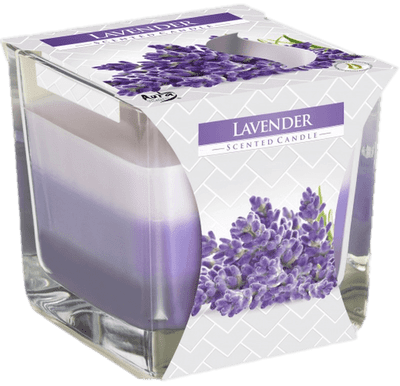 Lavender Rainbow Square Glass Jar Candle