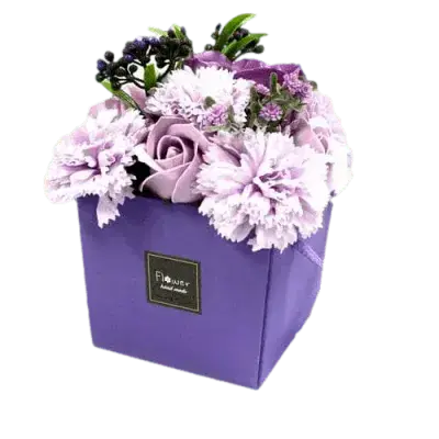 Lavender Rose And Carnation Soap Flower Bouquet