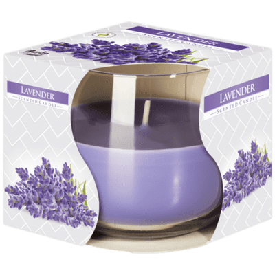 Lavender Scented Essential Oil Glass Jar Candle