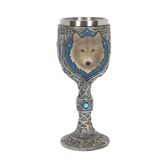Lone Grey Wolf Wine Goblet | Nemesis Now Shop Herne Bay Kent UK