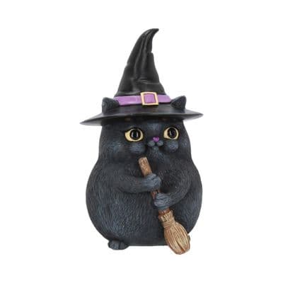 Lucky Black Witch Cat Figurine