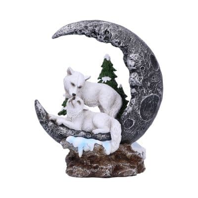 Lunar Companions Wolves Moon Figurine
