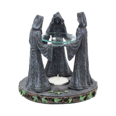 Magic Circle Pagan Triple Moon Tea Light Burner